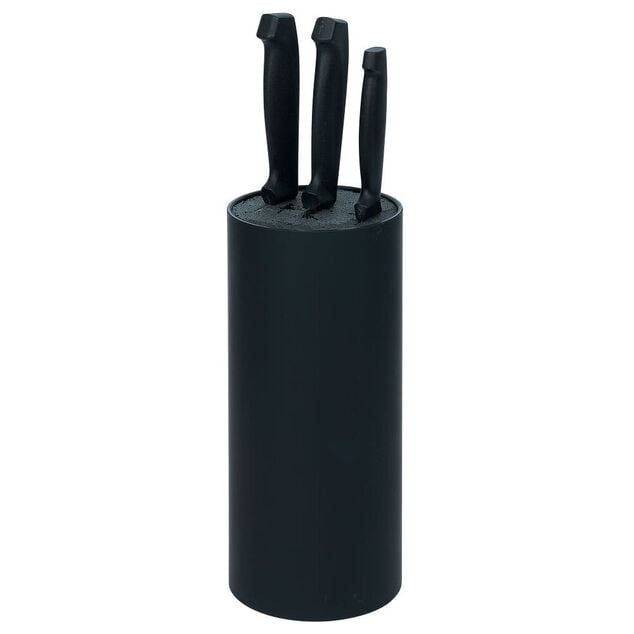 Porte couteaux plastique noir &Oslash;11xH22,5cm
