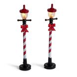 Lot de 2 lampadaires sucre d'orge LED à piles H10cm