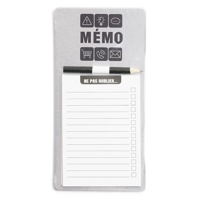 Pense-bête magnétique 50 feuilles mémo + crayon