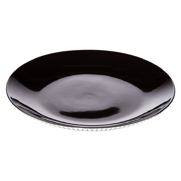 Assiette à dessert rayure noire et blanche