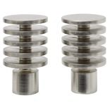 Embout tringle à rideau Ø20mm aluminium brossé x2 forme cylindrique