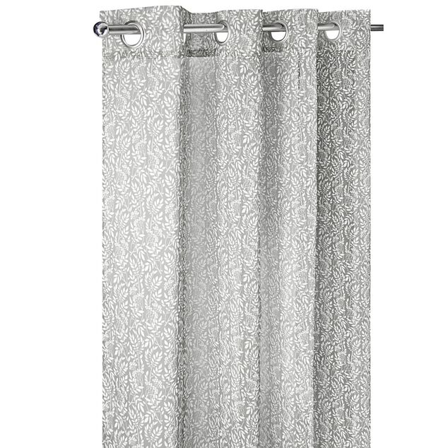 Voilage imprimé motif feuillage avec anneaux 140x240cm (2 modèles)
