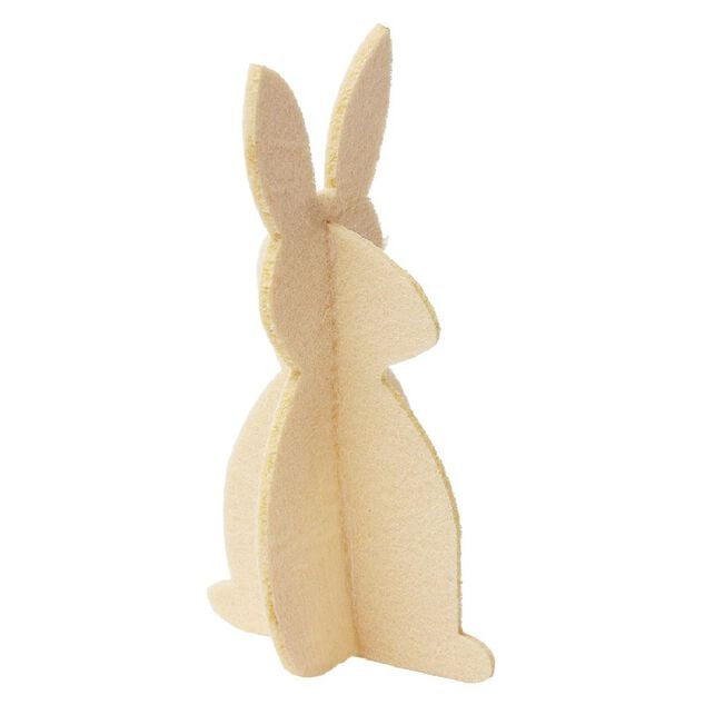 Lapin origami &agrave; poser d&eacute;co P&acirc;ques feutrine &Oslash;7,5xH15cm x3