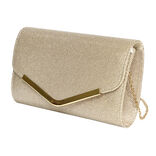 Sac pochette femme strass avec bandoulière chaîne amovible - 2 modèles noir ou doré