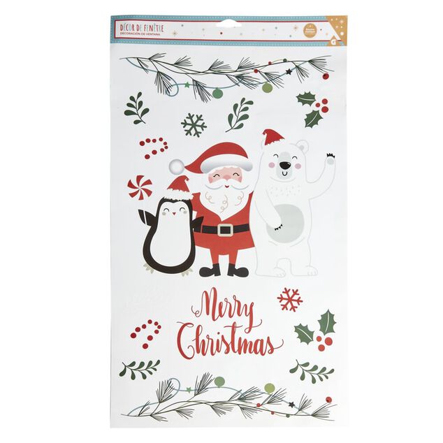 Décoration fenêtre Noël électrostatique Merry Christmas