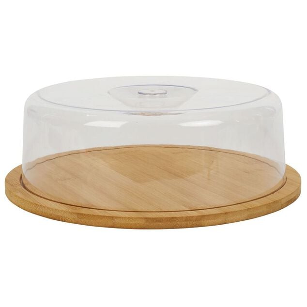 Bo&icirc;te &agrave; fromage bambou et plastique &Oslash;28,5xH9cm