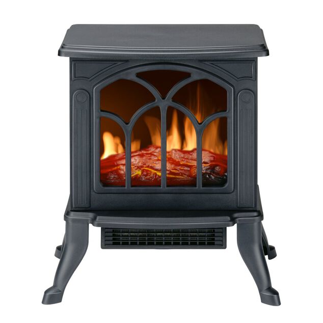 Chemin&eacute;e &eacute;lectrique chauffante 800-1500W effet flamme 37x23xH44cm