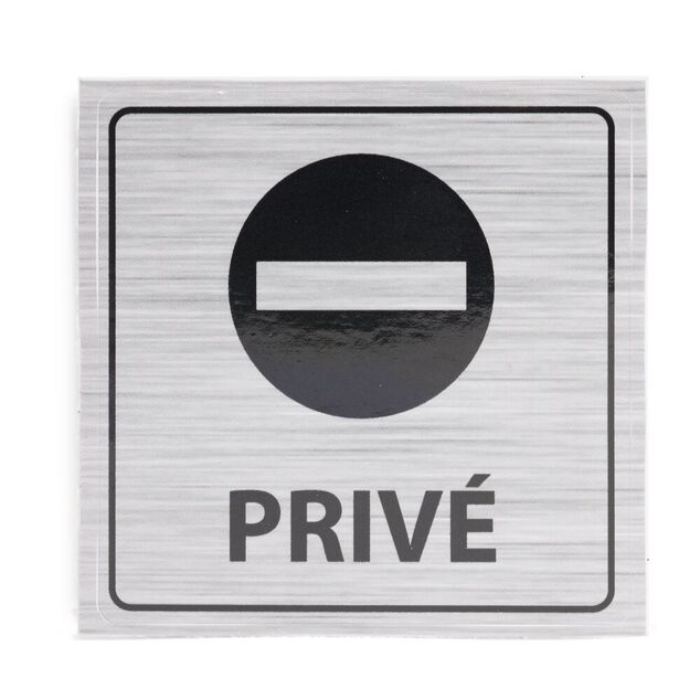 Signal&eacute;tique adh&eacute;sive - Sens interdit priv&eacute; - 8x8 cm