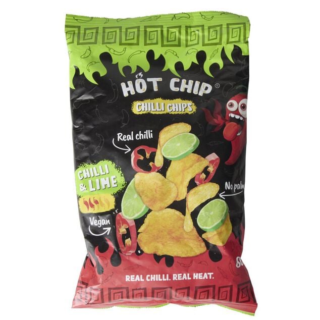 Chips piquantes Hot Chip chili et citron vert &eacute;pic&eacute;es 80gr