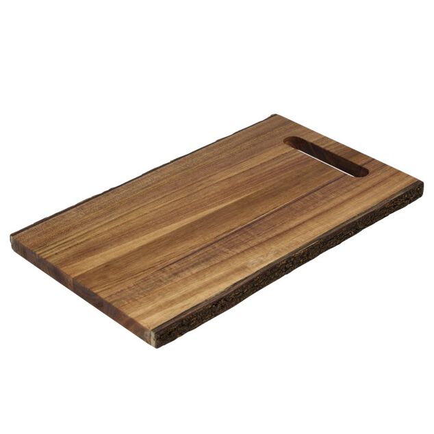 Planche de pr&eacute;sentation en bois effet b&ucirc;che L32X20X1,5 cm