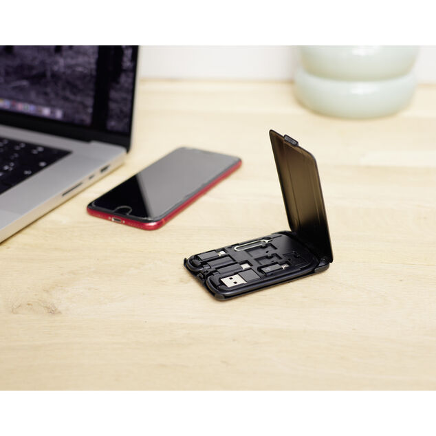 Boîte de rangement multimédia avec 6 accessoires 5,7x8,5cm