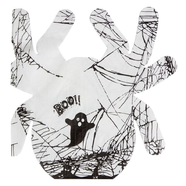 Serviette papier Halloween motif toile et fant&ocirc;me x20