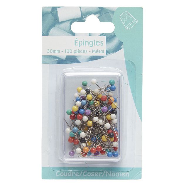 &Eacute;pingle &agrave; t&ecirc;te x100 multicolores