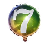 Ballon alu chiffre 7 métallisé multicolore Ø45cm