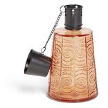 Torche de table pour huile citronnelle m&eacute;tal et verre rouge &Oslash;9xH16,5cm