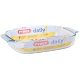 Plat &agrave; tarte rectangulaire Pyrex Daily verre transparent 23x35cm