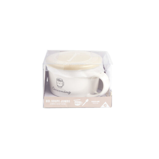 Bol jumbo 62cl avec cuill&egrave;re et couvercle cocooning