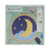 Kit de crochet avec support rond bois et laine 25x9x6cm - plusieurs mod&egrave;les