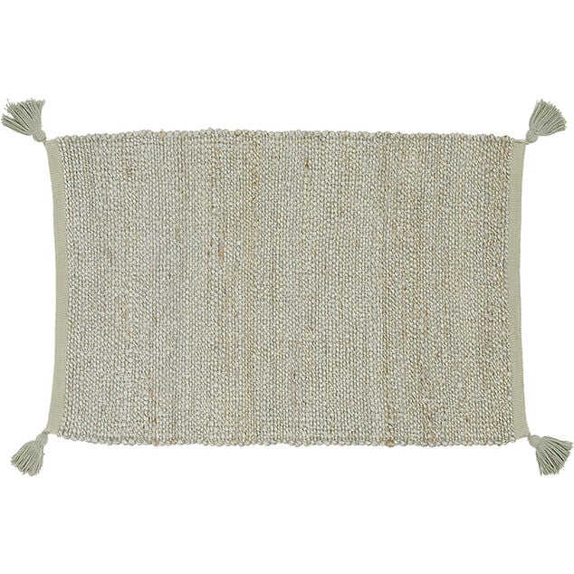 Tapis rectangulaire jute vert kaki