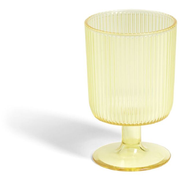 Verre à pied strié 300ml plastique Ø8xH12,5cm- 3 coloris