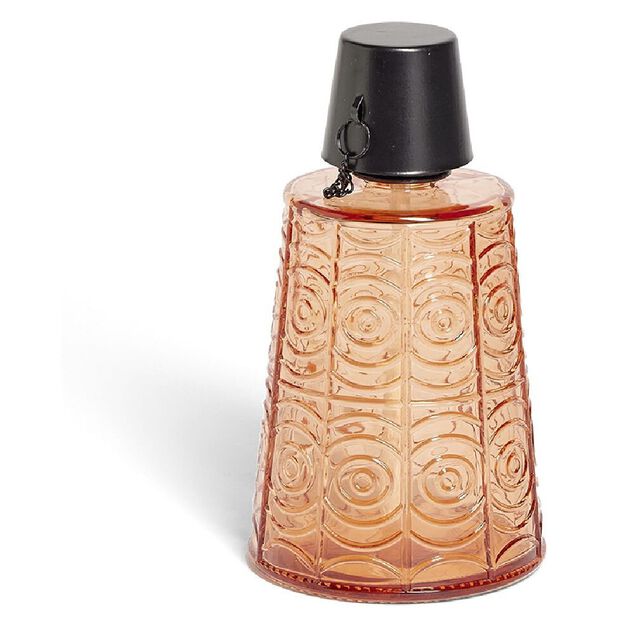 Torche de table pour huile citronnelle m&eacute;tal et verre rouge &Oslash;9xH16,5cm