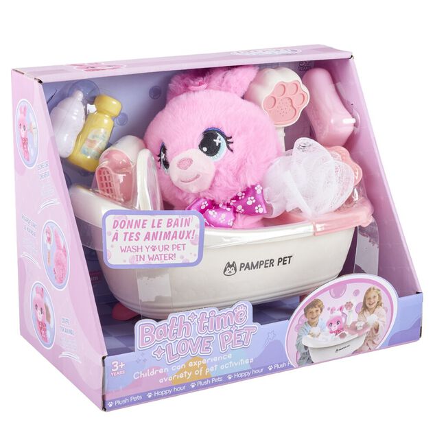 Peluche de bain pour b&eacute;b&eacute; 16x13xH16cm (2 mod&egrave;les lapin ou chiot)