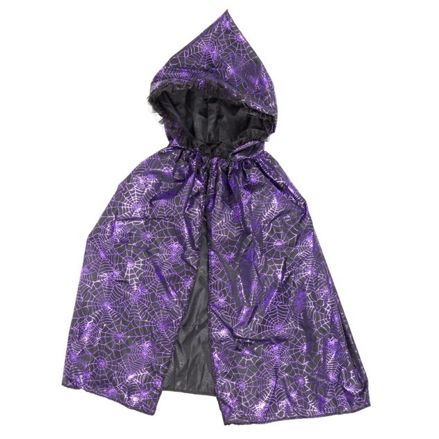 D&eacute;guisement Halloween enfant fille cape araign&eacute;e polyester violet taille unique