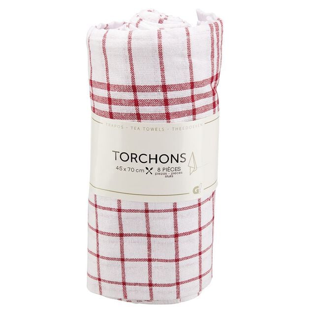 Torchon &agrave; carreaux x8