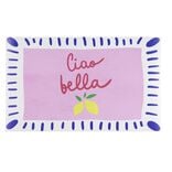 Tapis vinyle rectangulaire Ciao Bella blanc rose bleu 38x60cm