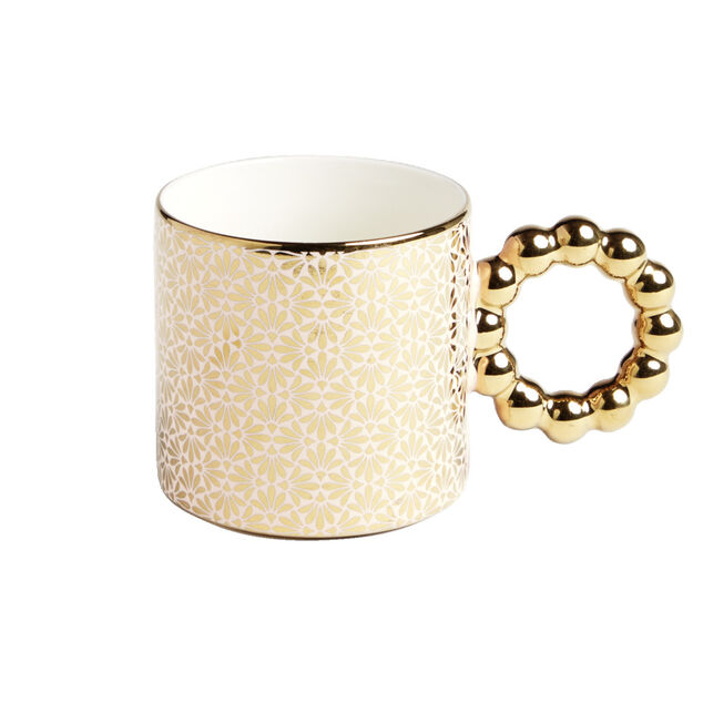 Lot de 2 mugs 30cl design chic rose et dor&eacute;