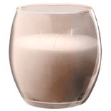 Bougie XL dans verre color&eacute; rose senteur fruit de la passion 36H