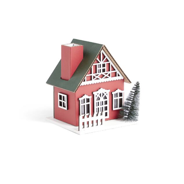 Chalet de No&euml;l lumineux H11cm (2 mod&egrave;les)