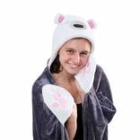 Plaid à capuche gris gamme banquise