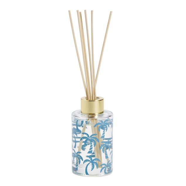 Diffuseur &agrave; b&acirc;tonnets 100ml motif bord de mer bleu &Oslash;2,5xH9,5cm (2 mod&egrave;les)