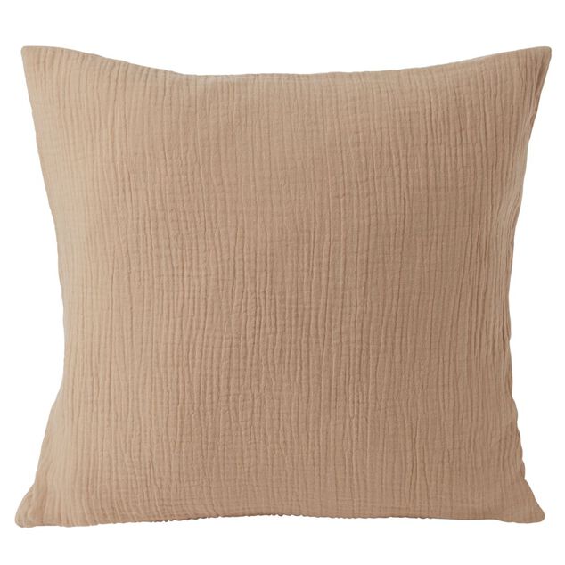 Housse de coussin 40x40cm gaze de coton orange