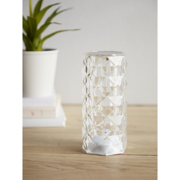 Lampe LED RGB tactile design cristal avec télécommande Ø7,5xH15,5cm