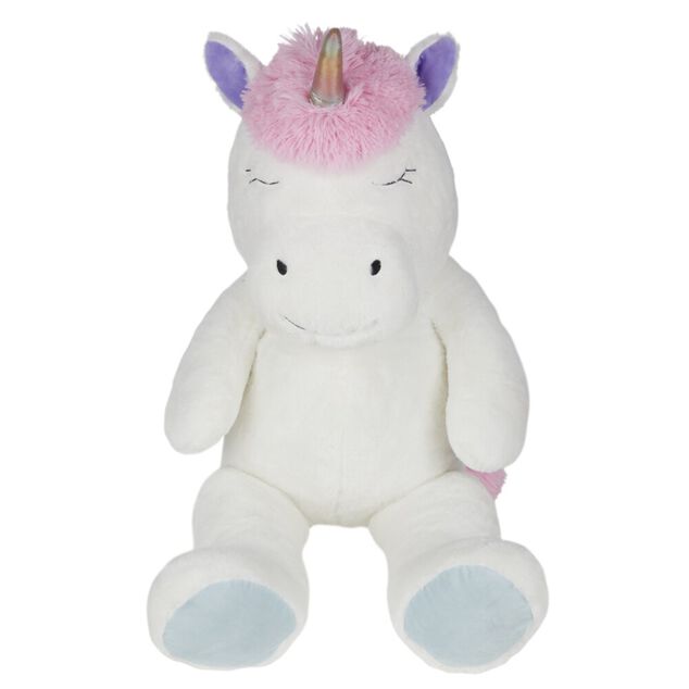 Peluche licorne blanc XL 40x30xH100cm