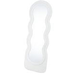 Miroir mural ondul&eacute; contour laine boucl&eacute;e 60xH170cm