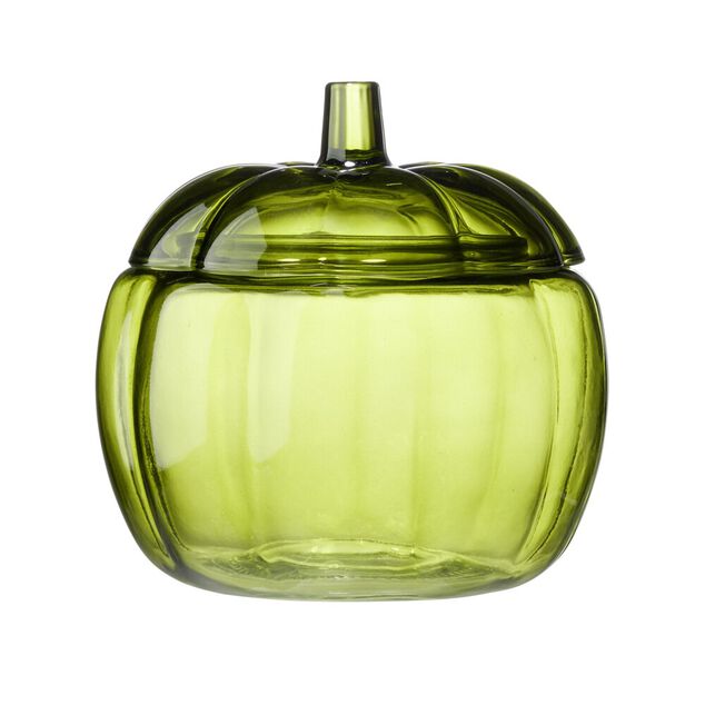 Bonbonni&egrave;re verre forme citrouille &Oslash;18xH18cm (2 mod&egrave;les vert ou orange)