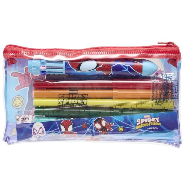 Trousse garnie Spidey bleu et rouge 18 pi&egrave;ces