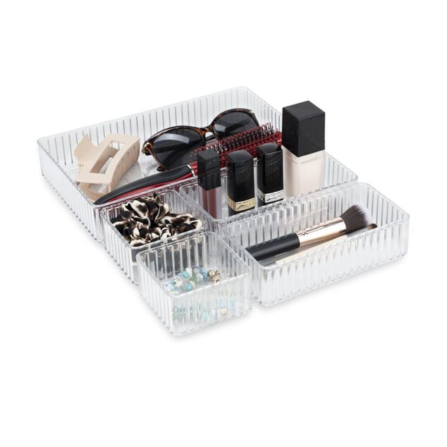 Rangement cosm&eacute;tique x5 plastique transparent