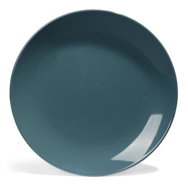Assiette plate Madrid fa&iuml;ence bleue &Oslash;27cm