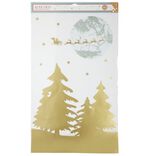 Décoration fenêtre Noël électrostatique paysage doré