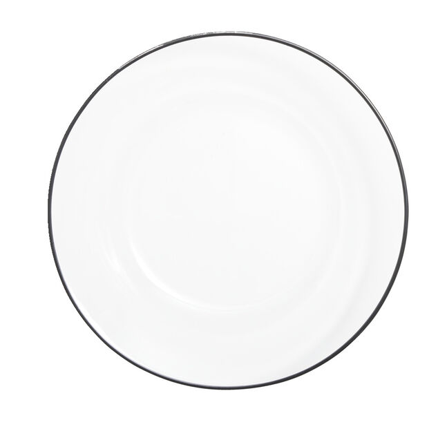 Assiette creuse verre transparent liser&eacute; noir &Oslash;23cm