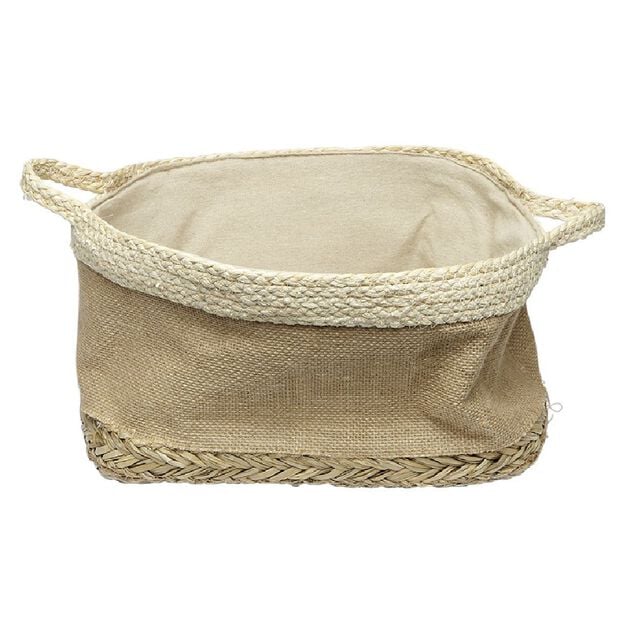 Pani&egrave;re rectangulaire en jonc naturel L34x24 cm