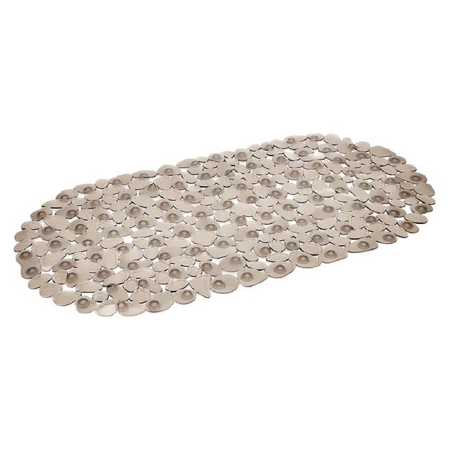 Fond de baignoire antid&eacute;rapant design galet pvc gris