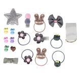 Accessoires pour cheveux 18 pièces élastique/barette/pince/ruban