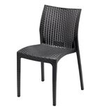 Chaise de jardin basse Sydney plastique gris anthracite 52x48xH81cm