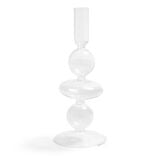 Bougeoir chandelier verre incolore Ø8,7xH21,5cm