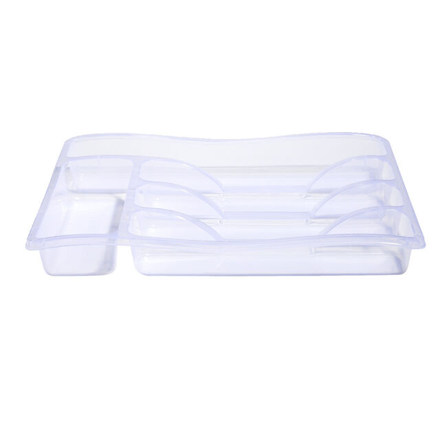 Range-couverts en plastique transparent - L.33xl.25,5xH.4cm
